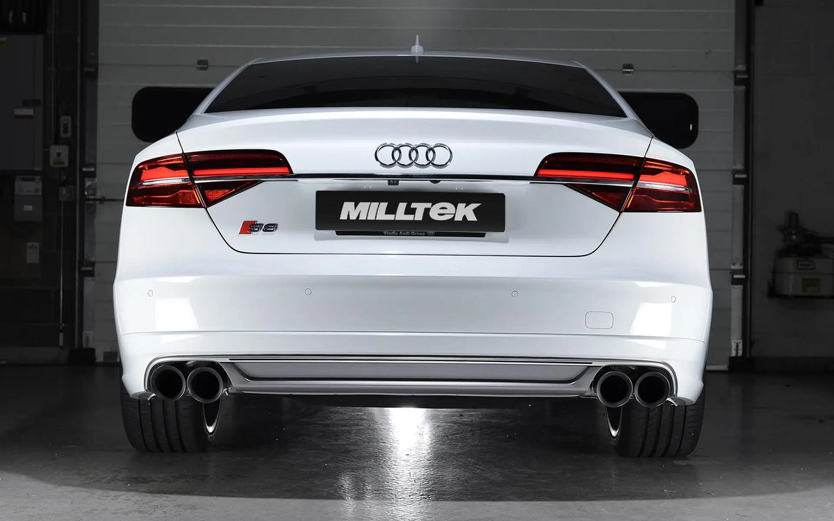 Milltek Resonated Cat-Back Exhaust | Audi D4 S8 - Cerakote Black Tips
