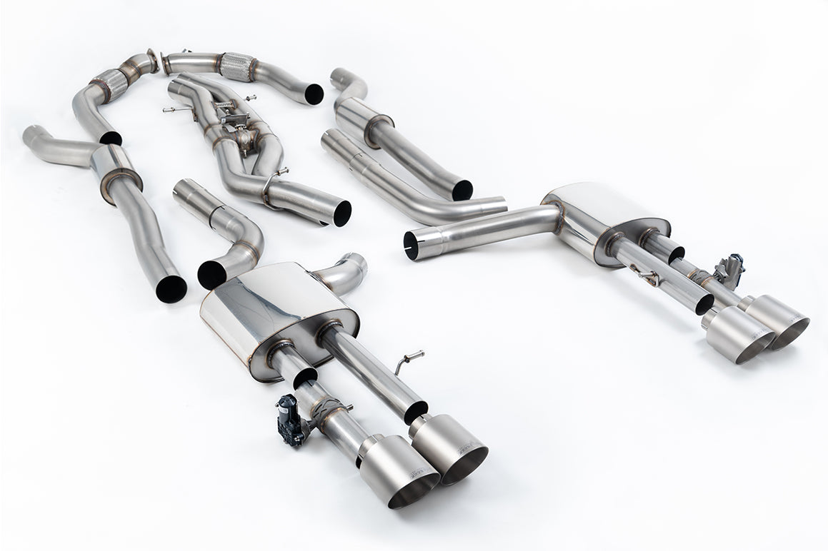 Milltek 80mm Resonated Cat-Back | Audi S8 D5 - Brushed Titanium Tips