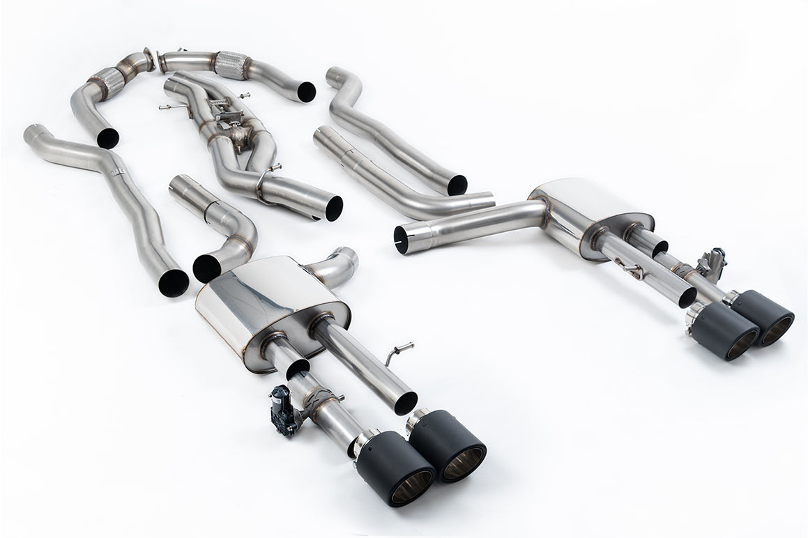 Milltek 80mm Non-Resonated Cat-Back Exhaust | Audi S8 D5 - Carbon Fibre Tips