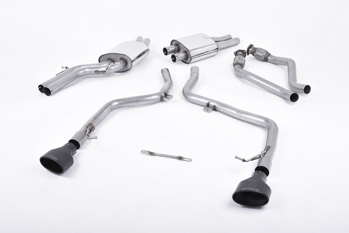 Milltek Race Cat-Back Exhaust | Audi B8 S4 V6 - Cerakote Black Tips