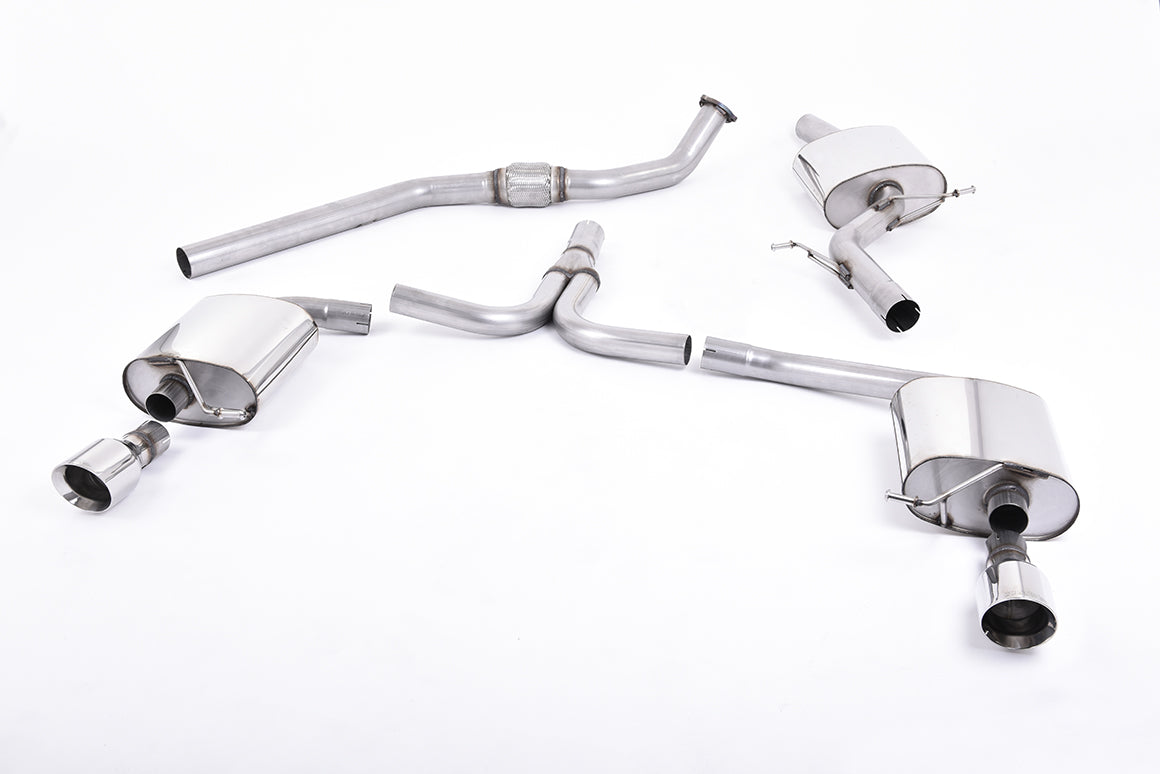 Milltek Resonated Cat-Back Exhaust | Audi B8 A4 A5 2.0 TFSI - Polished Tips