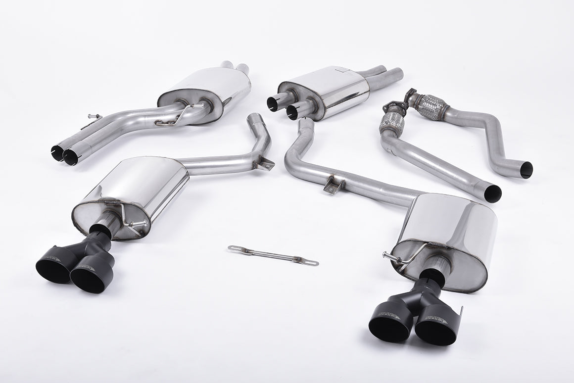 Milltek Resonated Cat-Back Exhaust | Audi B8.5 S5 - Cerakote Black Tips