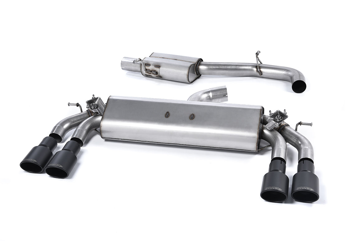 Milltek Resonated Cat-Back Exhaust | Audi S3 8V Sportback - Cerakote Black Tips