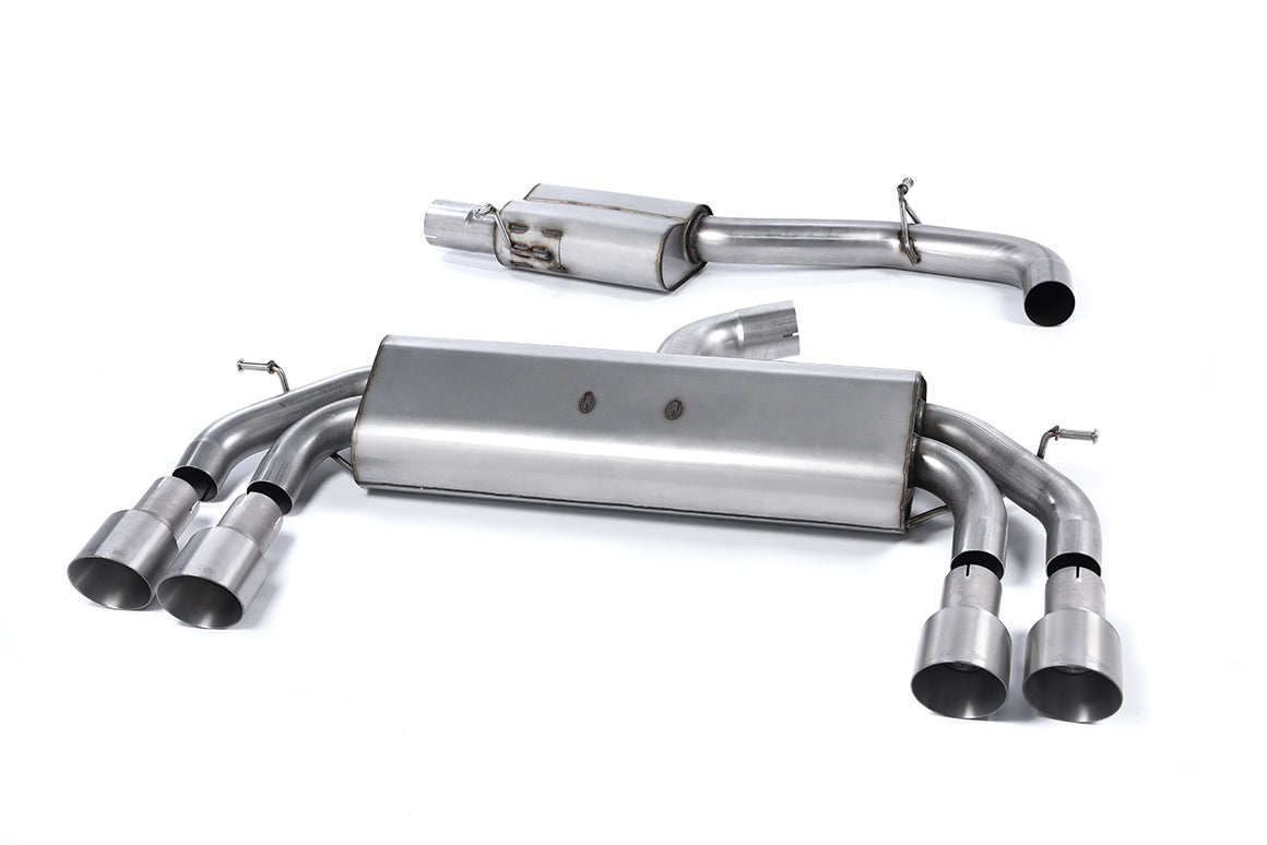 Milltek Resonated Race Cat-Back Exhaust | Audi S3 8V Sportback - Brushed Titanium Tips