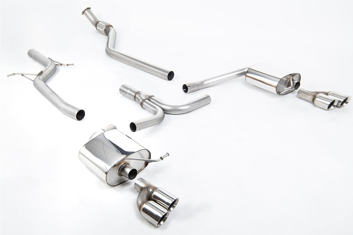 Milltek Non-Resonated Cat-Back Exhaust | Audi B8 A4 2.0 TFSI - Polished Tips
