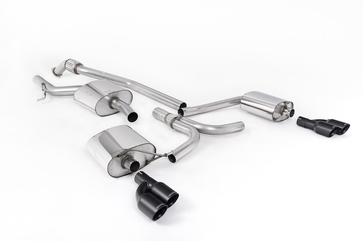 Milltek Resonated Cat-Back Exhaust | Audi B8 A5 2.0 TFSI - Cerakote Black Tips
