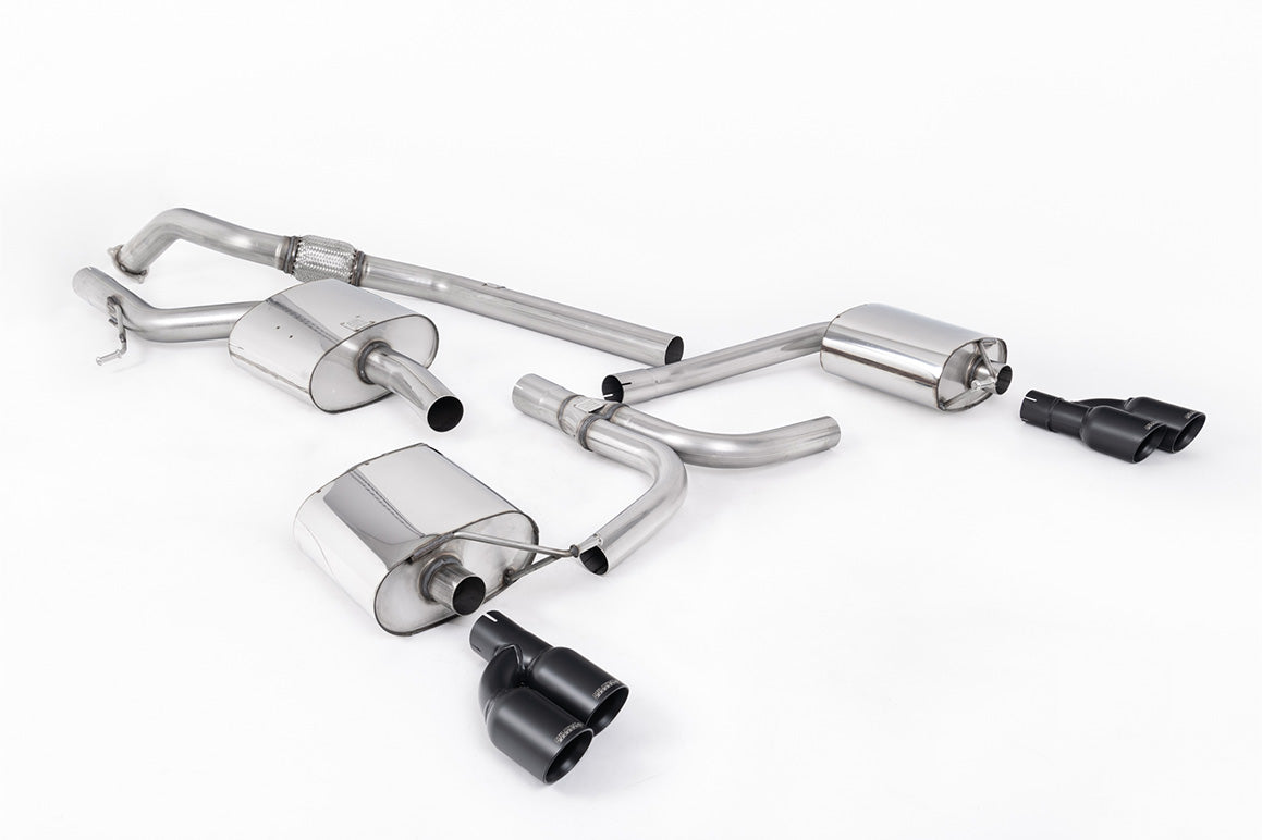 Milltek Resonated Cat-Back Exhaust | Audi B8 A4 A5 2.0 TFSI - Cerakote Black Tips