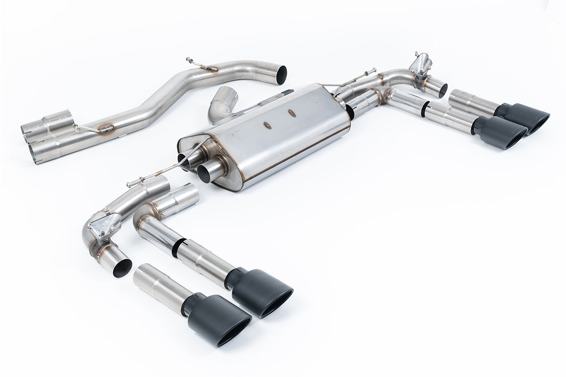 Milltek 80mm Road+ Cat-Back Exhaust | Audi S3 8Y - Cerakote Black Tips