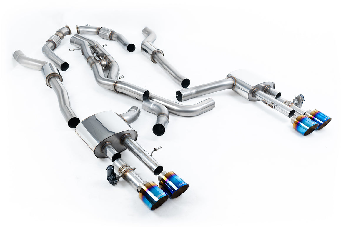 Milltek 80mm Resonated OPF-Back Exhaust | Audi D5 S8 - Burnt Titanium Tips