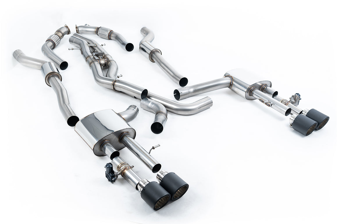 Milltek 80mm Resonated OPF-Back Exhaust | Audi D5 S8 - Carbon Fibre Tips