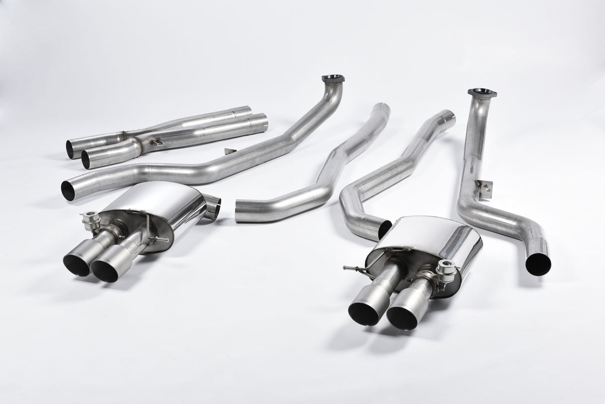 Milltek Resonated Cat-Back Exhaust | BMW F10 M5 - Brushed Titanium Tips