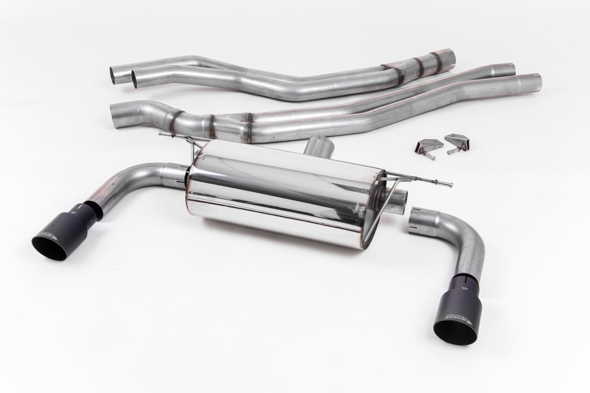 Milltek Resonated Cat-Back Exhaust | BMW 2 Series M240i Coupe (F22 LCI) - Cerakote Black Tips