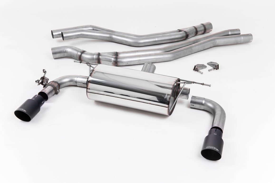 Milltek Non-Resonated Race Cat-Back Exhaust | BMW F22 M240i - Cerakote Black Tips
