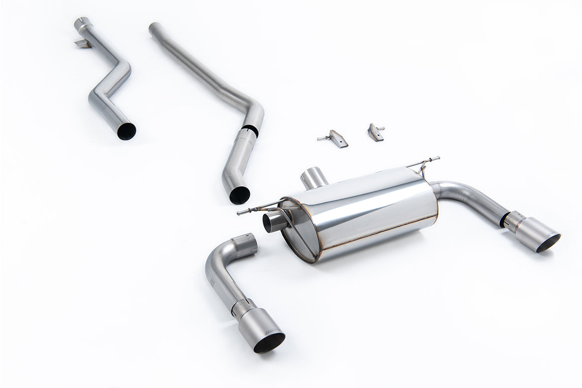 Milltek Non-Resonated Race Cat-Back Exhaust | BMW F30 320i M Sport - Brushed Titanium Tips