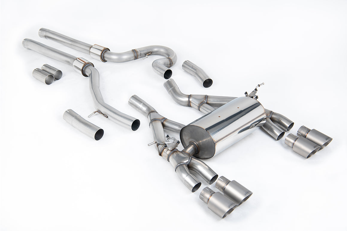 Milltek Equal Length Cat-Back Exhaust | BMW F80 M3 F82 M4 - Brushed Titanium Tips