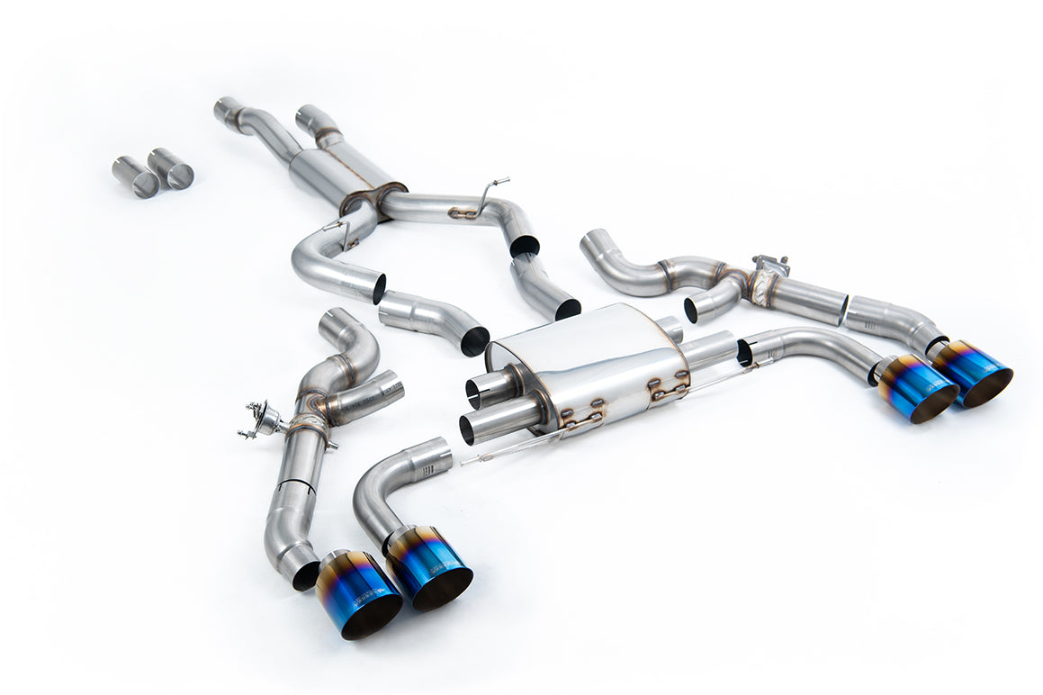 Milltek 80mm OPF/GPF Back System | BMW X3 G01 X4 G02 S58 - Burnt Titanium Tips