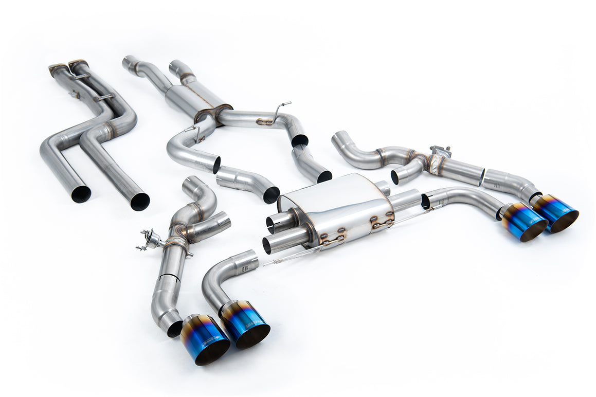Milltek 80mm Non-Resonated Downpipe Back Exhaust | BMW X3 G01 - Burnt Titanium Tips