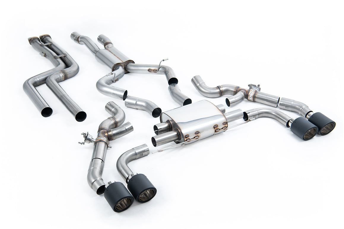 Milltek 80mm Non-Resonated Downpipe Back Exhaust | BMW X3 G01 - Carbon Fibre Tips