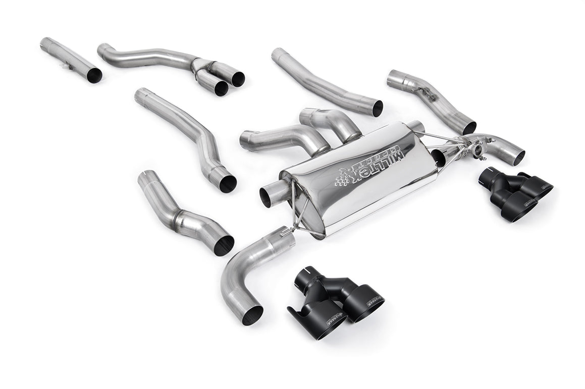 Milltek Cat-Back Exhaust | BMW M240i G42 - Quad GT-100 Cerakote Black Tips
