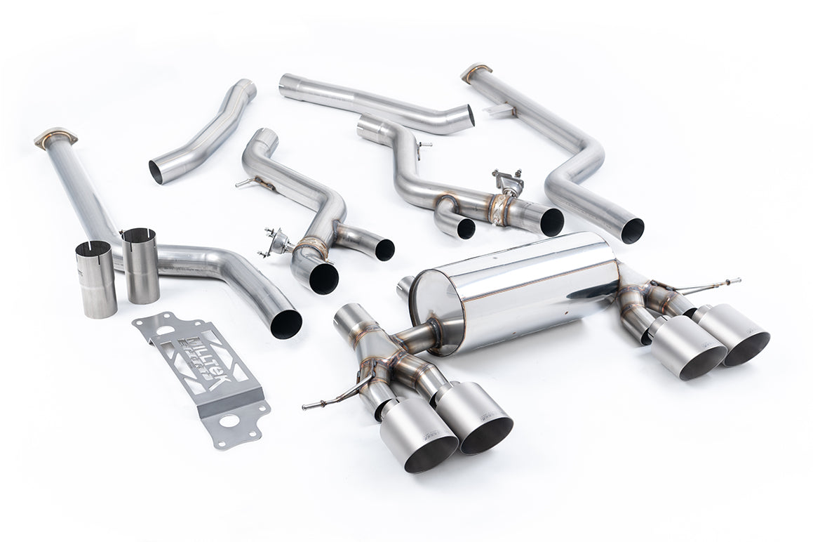 Milltek Non-Resonated Cat-Back Exhaust | BMW G87 M2 - Brushed Titanium Tips