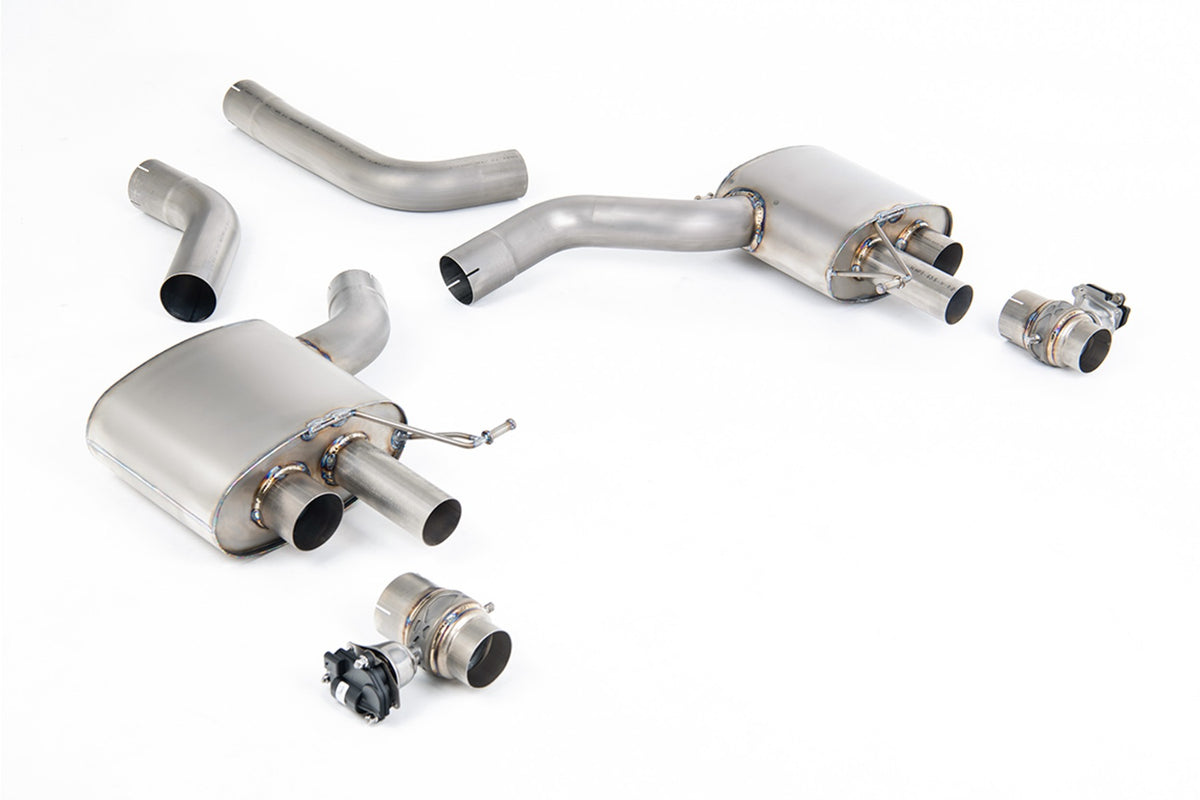 Milltek 80mm Non-Resonated Signature Series Axle-Back Exhaust | Audi RS6 RS7 C8 - Carbon Oval Tips