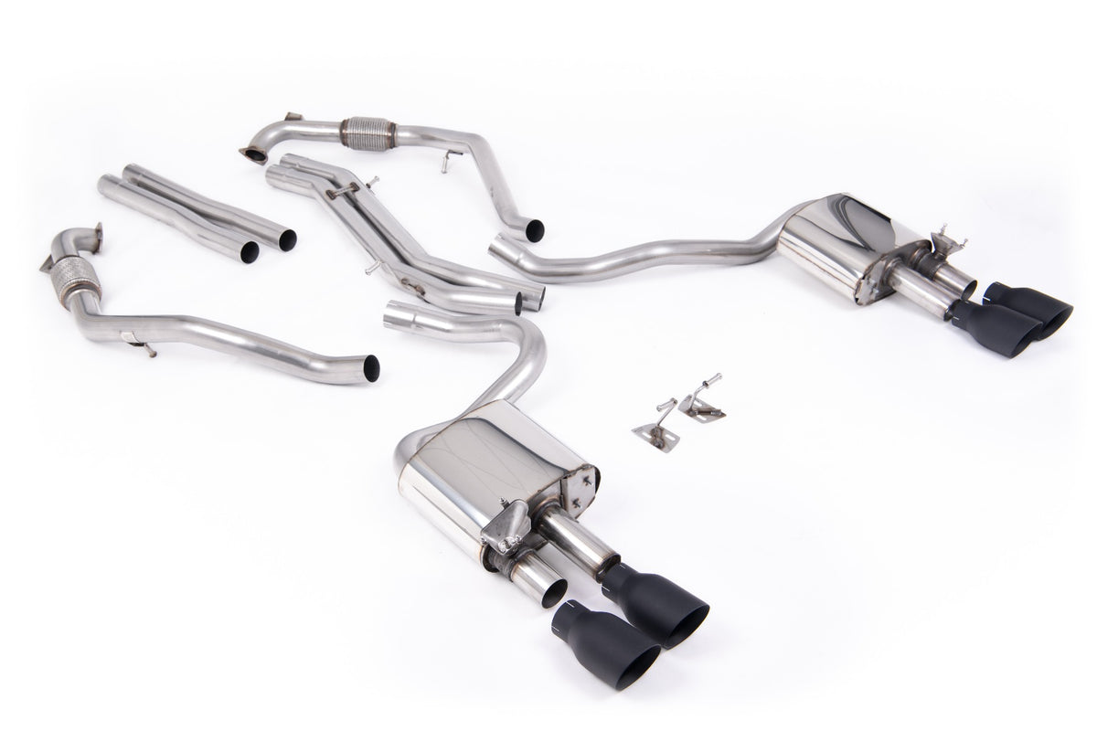 Milltek Non-Resonated Cat-Back | Audi B9 S5 Sportback - Cerakote Black Tips