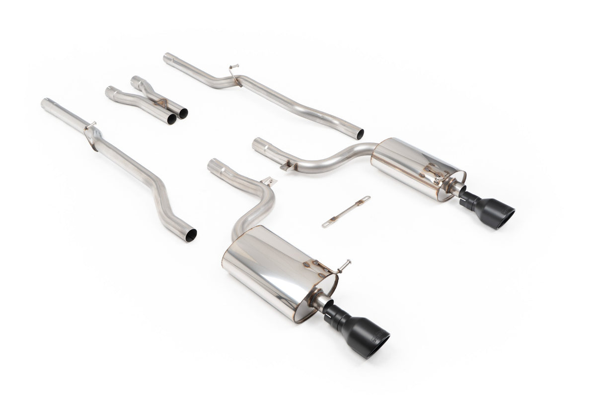 Milltek Non-Resonated Cat-Back Exhaust | Audi B6 S4 - Cerakote Black Tips
