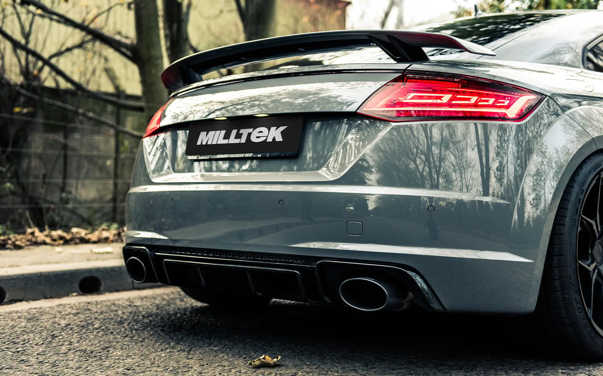 Milltek 80mm Resonated Cat-Back Exhaust | Audi MK3 TTRS - Cerakote Black Tips