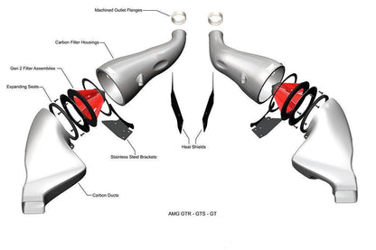 Eventuri Mercedes C190 / R190 AMG GT / GTS / GTR Black Carbon Intake & Engine Cover