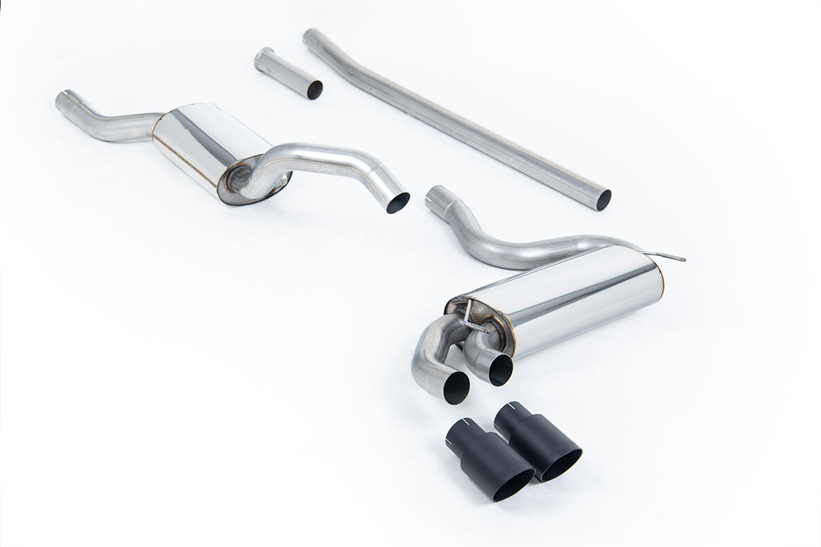 Milltek Resonated Downpipe-Back Exhaust | Audi UR Quattro 10V - Cerakote Black Tips