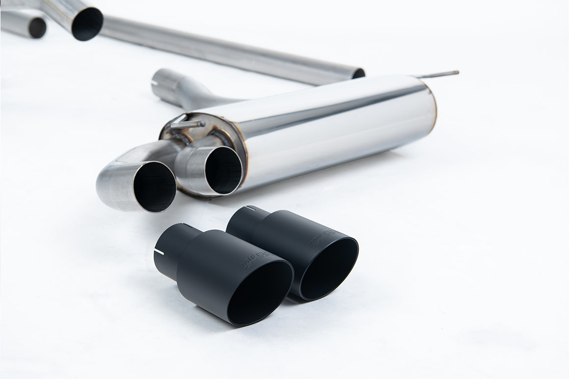 Milltek Resonated Downpipe-Back Exhaust | Audi UR Quattro 10V - Cerakote Black Tips