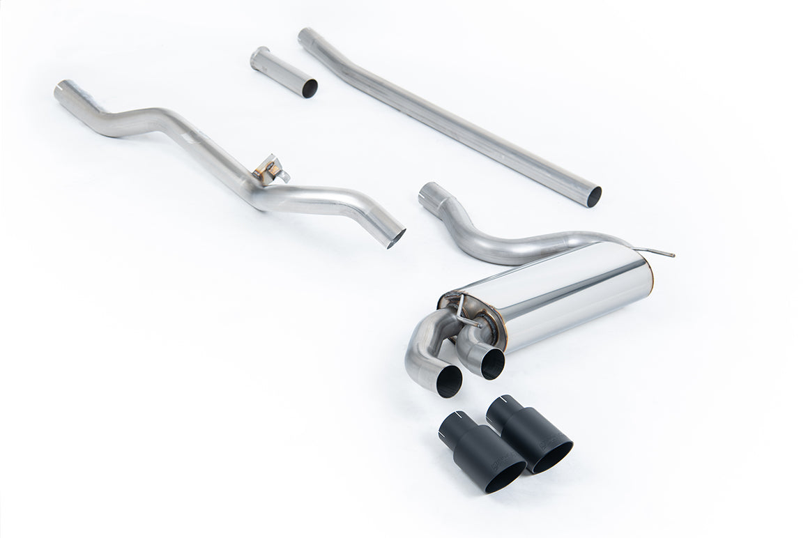Milltek Non-Resonated Downpipe-Back Exhaust | Audi UR Quattro 10V - Cerakote Black Tips