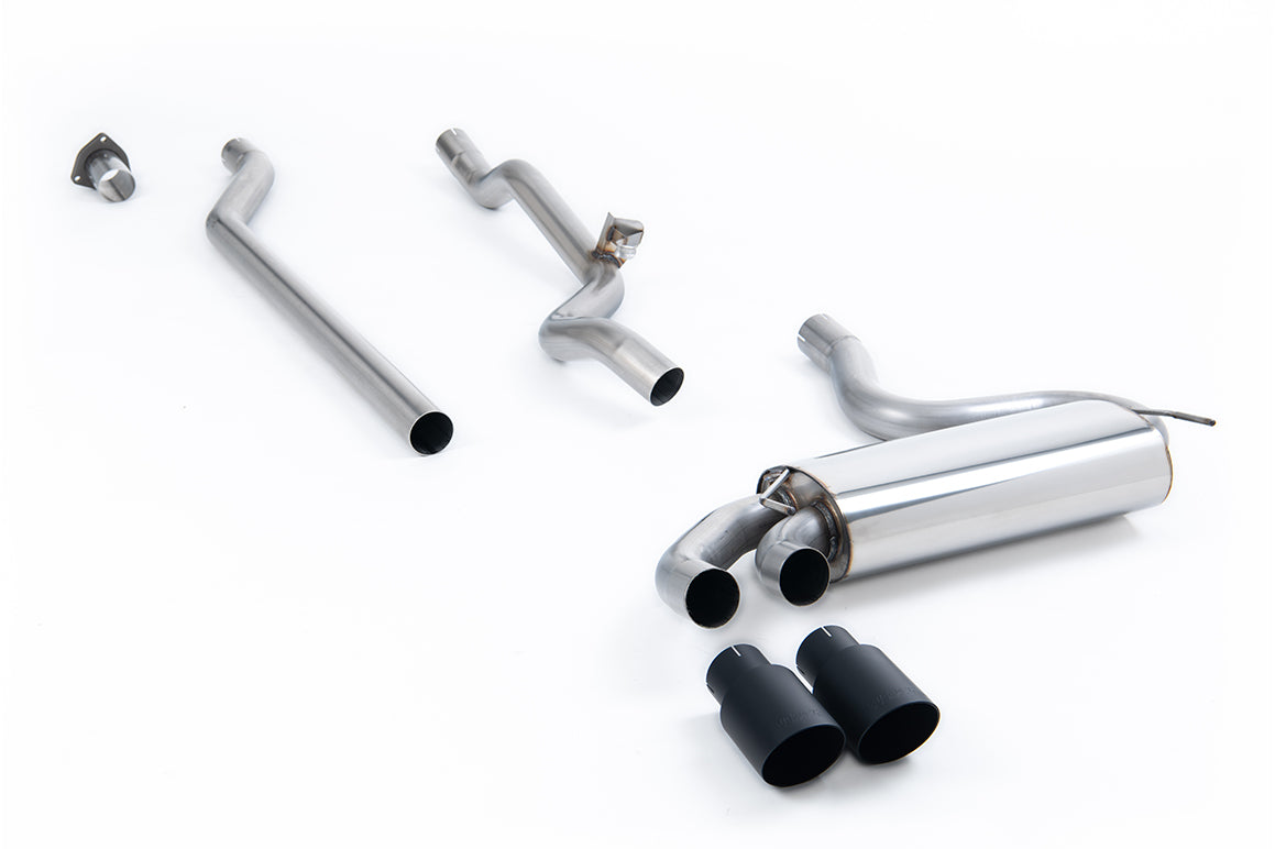 Milltek Non-Resonated Downpipe-Back Exhaust | Audi UR Quattro 20V - Cerakote Black Tips