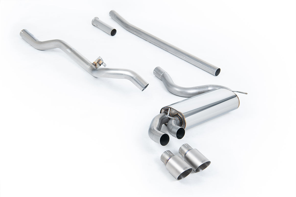 Milltek Non-Resonated Downpipe-Back Exhaust | Audi UR Quattro 10V - Brushed Titanium Tips