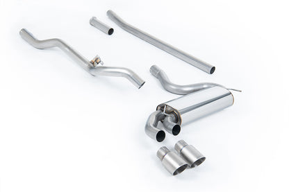 Milltek Non-Resonated Downpipe-Back Exhaust | Audi UR Quattro 10V - Brushed Titanium Tips