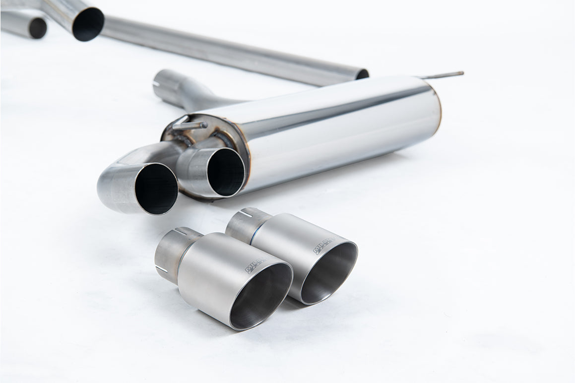 Milltek Non-Resonated Downpipe-Back Exhaust | Audi UR Quattro 10V - Brushed Titanium Tips