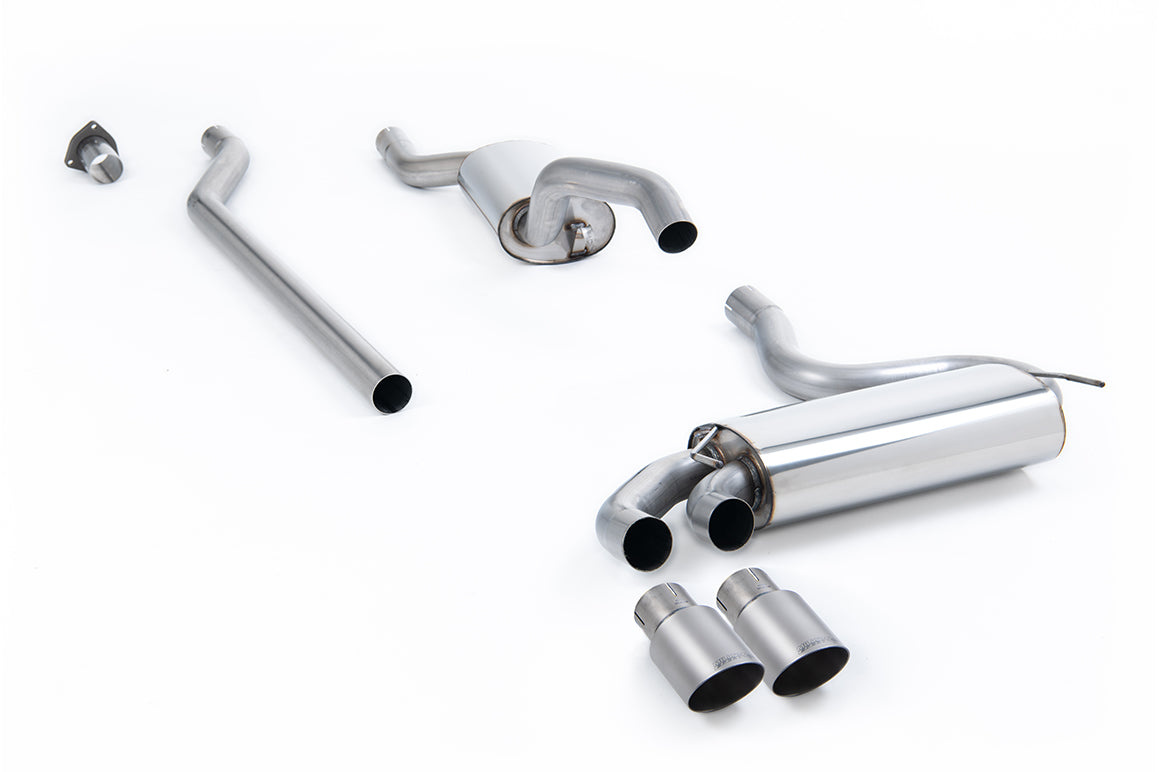 Milltek Resonated Downpipe-Back Exhaust | Audi UR Quattro 20V - Brushed Titanium Tips