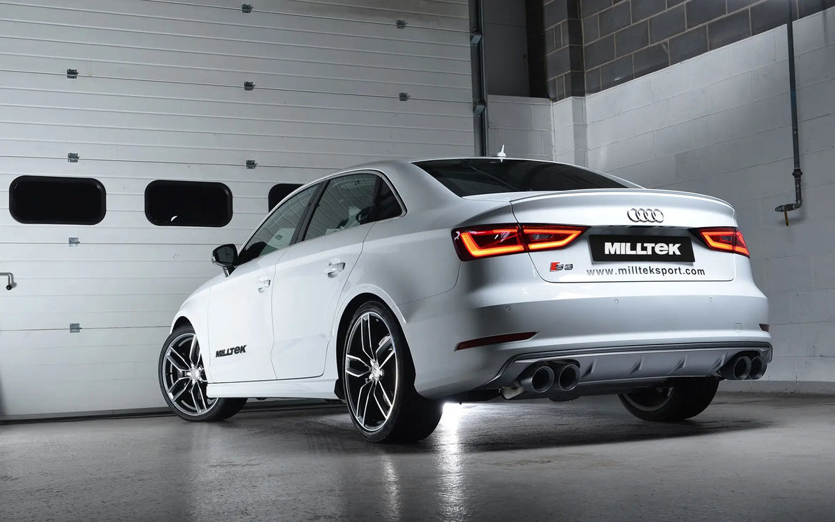 Milltek Resonated Race Cat-Back Exhaust | Audi 8V S3 - Cerakote Black Tips