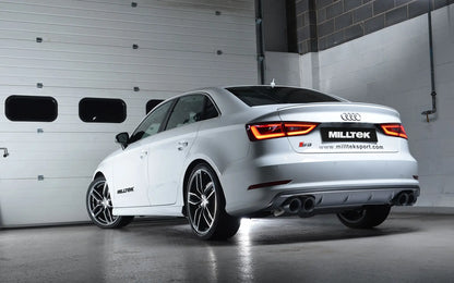 Milltek Resonated Race Cat-Back Exhaust | Audi 8V S3 - Cerakote Black Tips