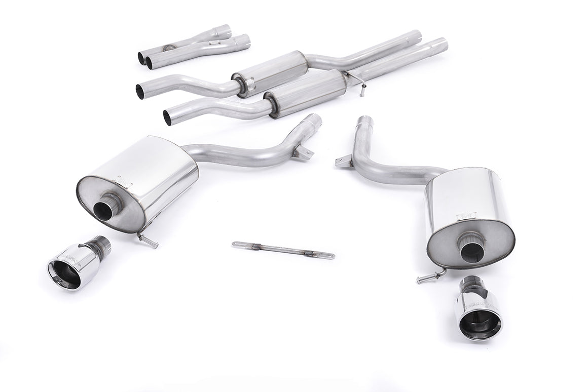 Milltek Resonated Cat-Back Exhaust | Audi B6 A4 V6 S4 V8 - Polished Jet Tips
