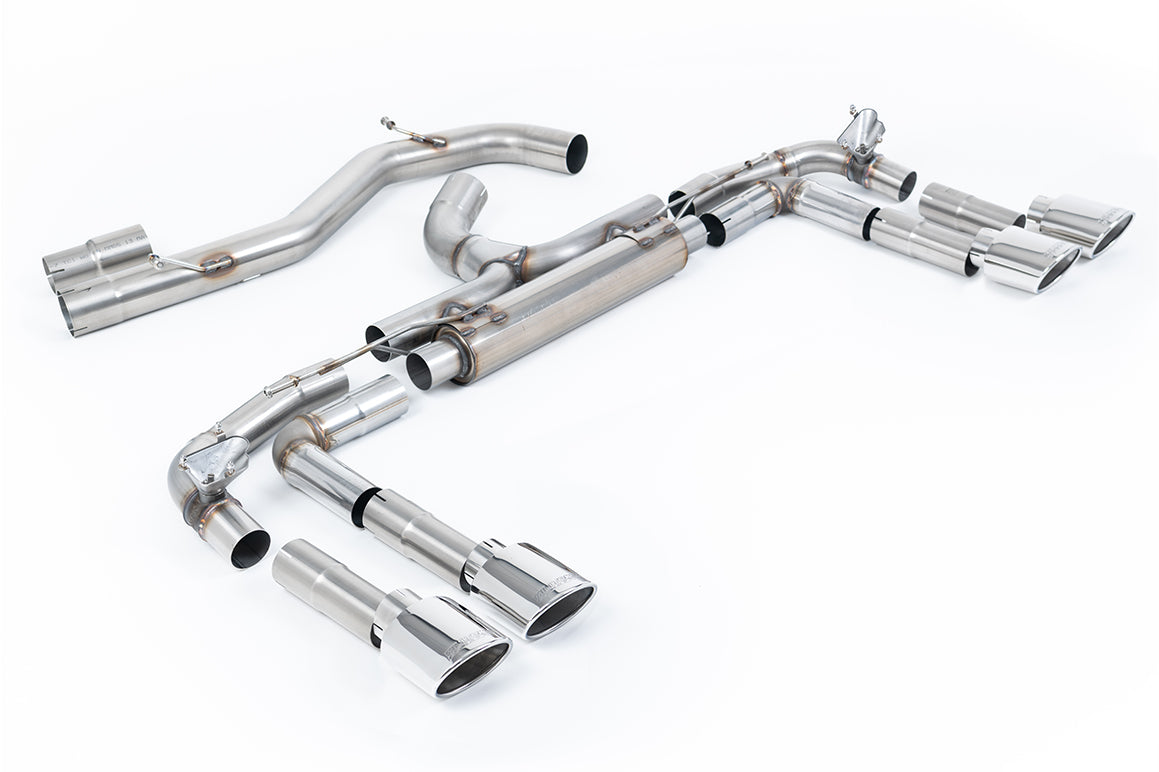 Milltek 80mm Non-Resonated Race Cat-Back Exhaust | Audi S3 8Y - Polished Tips