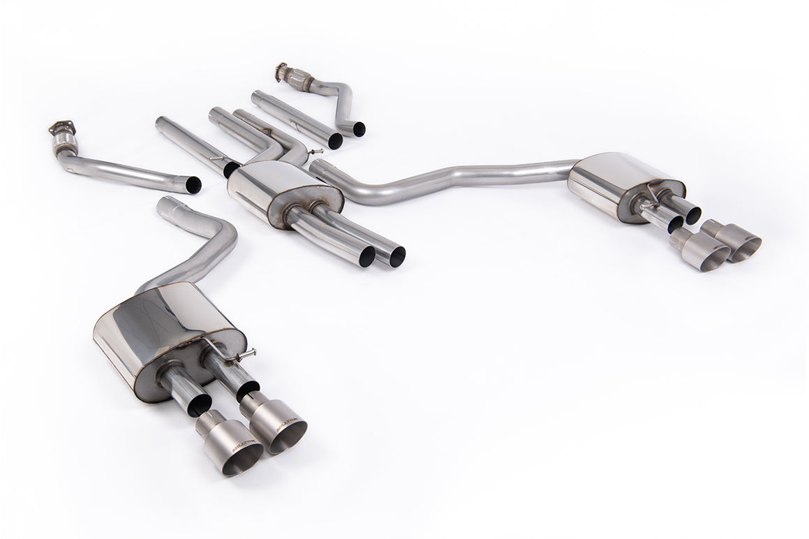 Milltek Resonated Cat-Back Exhaust | Audi C7.5 A6 3.0 TFSI - Brushed Titanium Tips