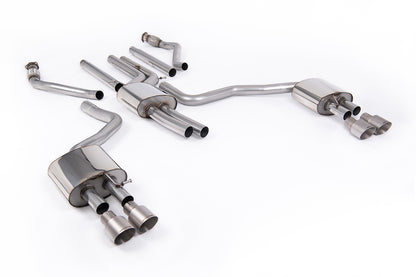 Milltek Resonated Cat-Back Exhaust | Audi C7.5 A6 3.0 TFSI - Brushed Titanium Tips
