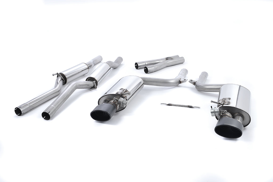 Milltek Valved Cat-Back Exhaust | Audi B7 RS4 - Cerakote Black Tips