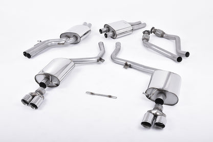Milltek Resonated Cat-Back Exhaust | Audi B8 S4 V6 - Polished Tips
