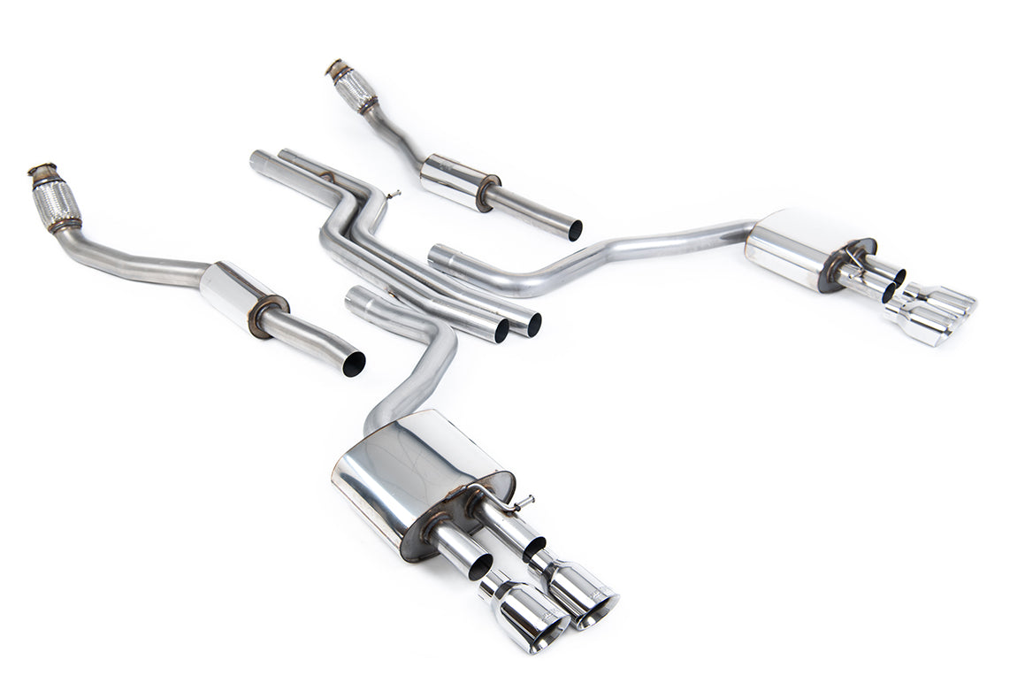 Milltek Non-Resonated Cat-Back Exhaust | Audi C7 S6 S7 - Polished Tips