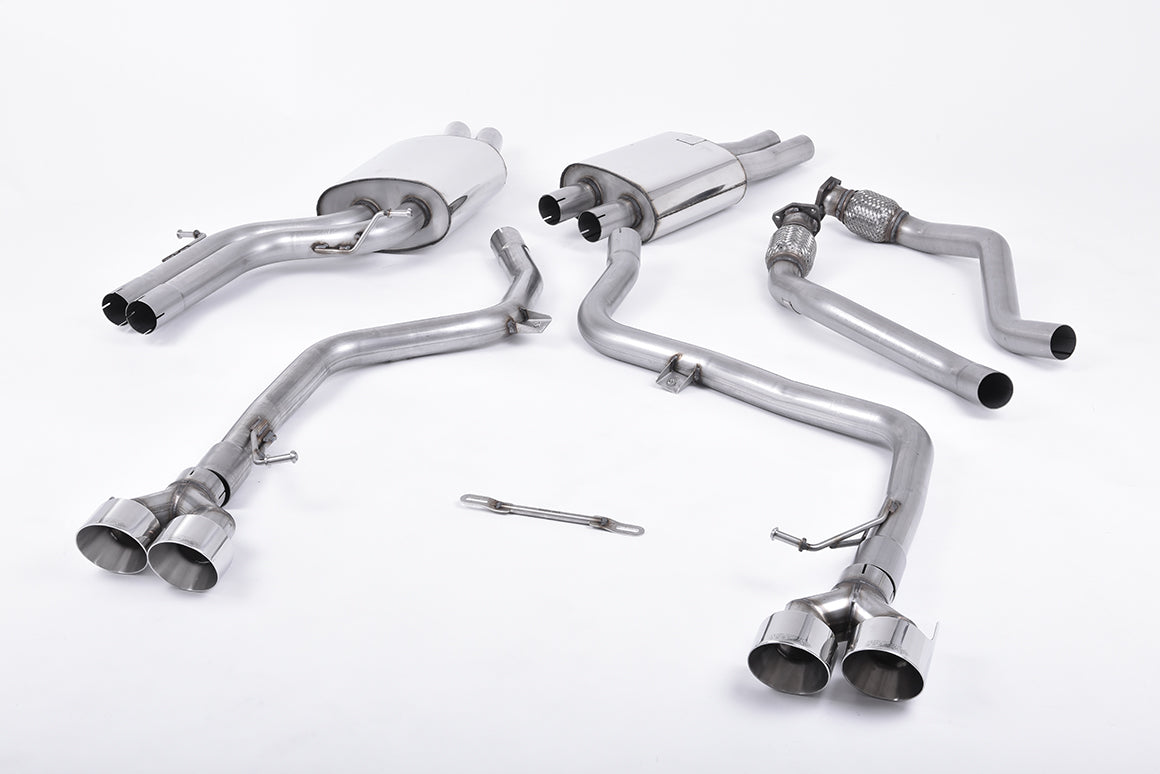 Milltek Resonated Cat-Back Exhaust | Audi B8.5 S4 S5 - Polished Tips