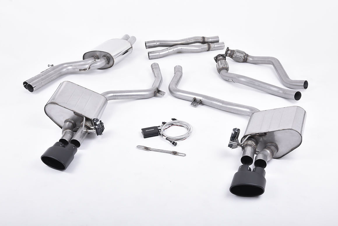 Milltek Valved Cat-Back Exhaust | Audi B8 S4 S5 3.0 - Black Oval Tips