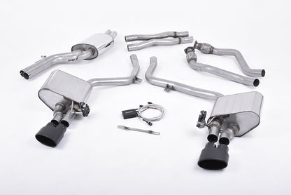 Milltek Valved Cat-Back Exhaust | Audi B8 S4 S5 3.0 - Black Oval Tips