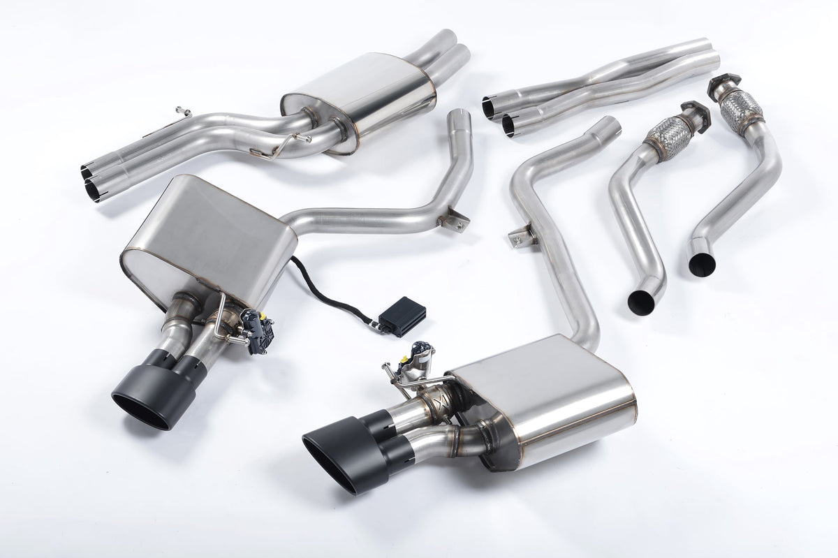 Milltek Valved Cat-Back Exhaust | Audi B8 S4 S5 3.0 - Black Oval Tips